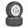 FTX Carnage Mounted Wheels And Tyres (2) - Chrome