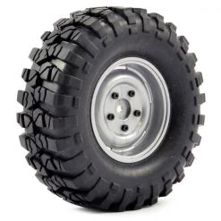 FTX Outback Premounted Steel Look Lug/tyre (2) Grey