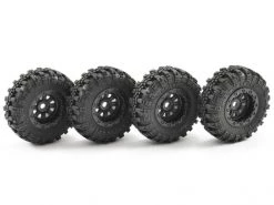 FTX Outback Mini Swamper Tyre And Wheel Set - Black (4)